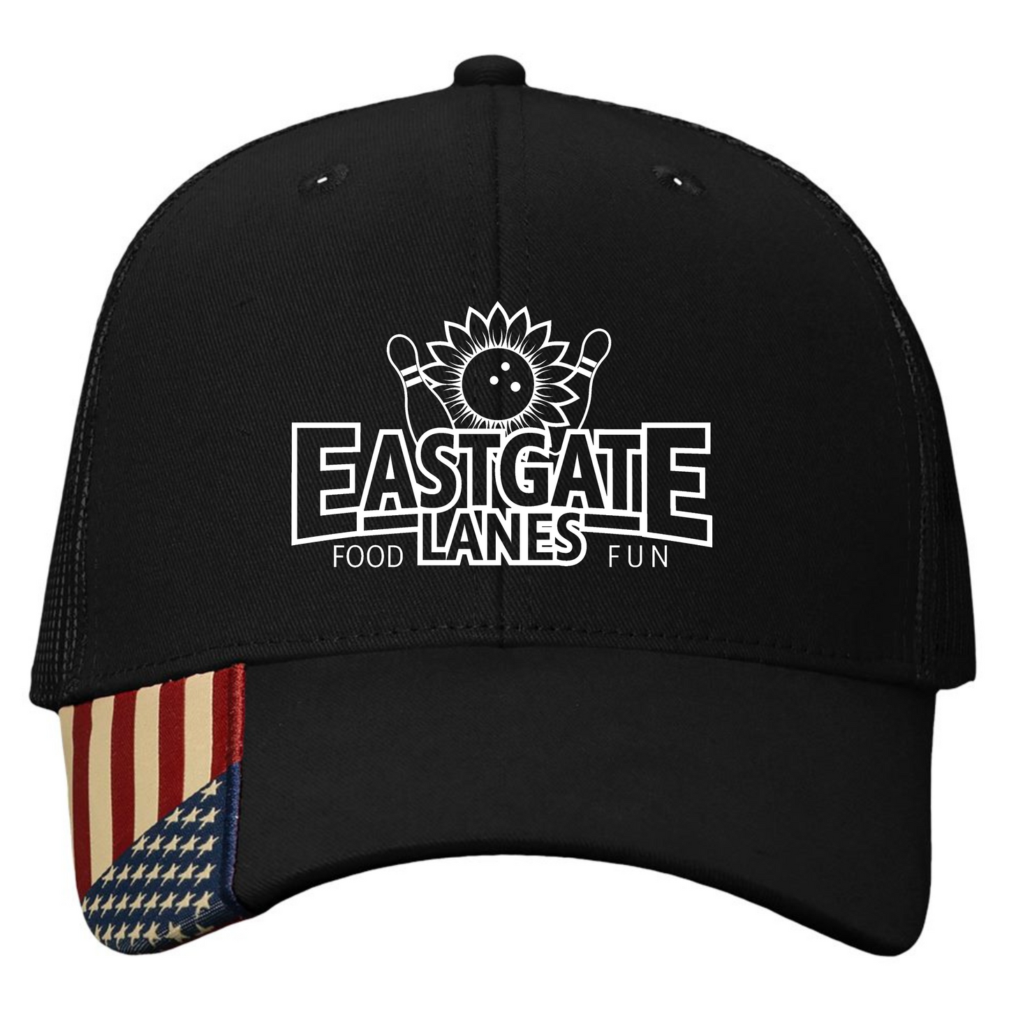 Eastgate Lanes USA Flag Hat