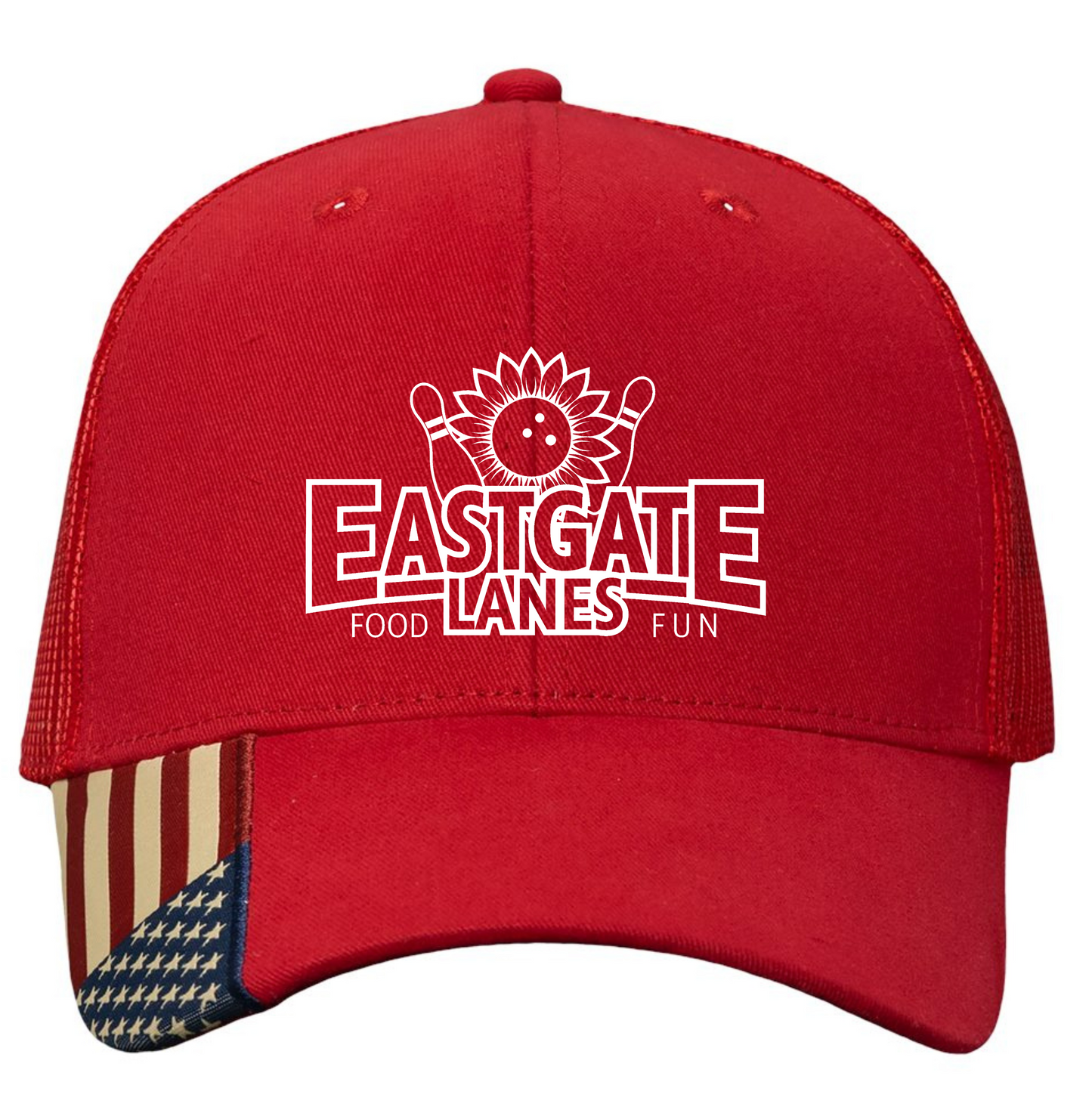 Eastgate Lanes USA Flag Hat